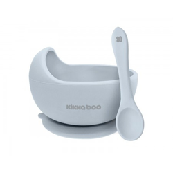 KikkaBoo silikonska činija sa kašičicom yummy blue ( KKB40116 )