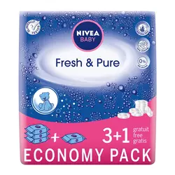 NIVEA Baby fresh & pure vlažne maramice 3+1 pakovanje