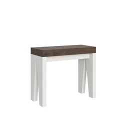 Ityhome Ityhome 90 x 77 konzolna miza bela/rjava, (20847626)