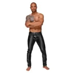 Hlače Noir HANDMADE s PVC gubami - M