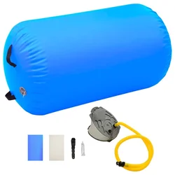 Gimnastički valjak na napuhavanje s crpkom 100x60 cm PVC plavi