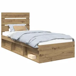 Vidaxl Konstrukcija postelje Oreh 100 x 200 cm Masivno borovo les