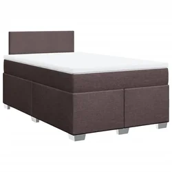 Vidaxl Box spring postelja z vzmetnico temno rjava 120x190 cm blago