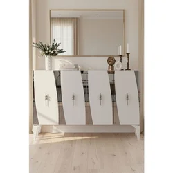 Hanah Home komoda Elips 120, 120 cm, bela / srebrna