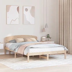 Krevetna konstrukcija Prirodna 150 x 200 cm Čvrsto borovo drvo