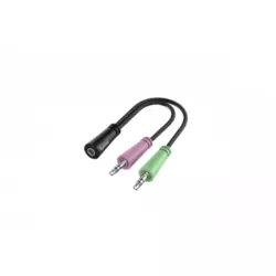 Uadio adapter 2 x 3-pin 3,5 mm na 4-pin 3,5 mm Hama - Crni