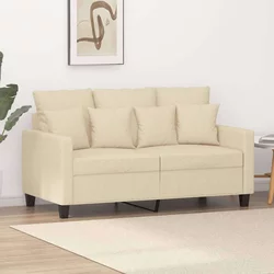 Vidaxl Kavč dvosed krem 120 cm blago