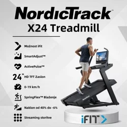 NordicTrack X24 Treadmill – tekalna steza – 4,25 CHP – od -3% do 40% naklona – 24” HD zaslon na dotik – gratis iFit letna naročnina