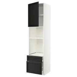 METOD / MAXIMERA Visoki element za ugradne uređaje, bela/Lerhyttan crno bajcovano, 60x60x240 cm
