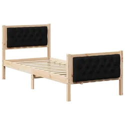 Vidaxl Konstrukcija postelje Črna 80 x 200 cm Masivno borovo les