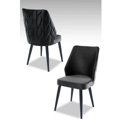Hanah Home Set stolica Pufi, 48x90x43 cm, 4 komada, Antracit-crne