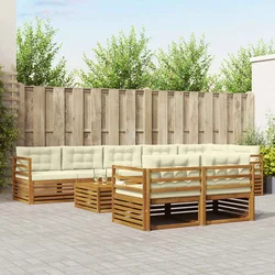 Set vanjskih sofa 9 kom. Prirodna i krem