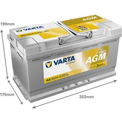 Varta Silver Dynamic AGM 12V 95Ah D+