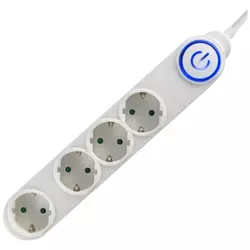 SOMOGYI ELEKTRONIC Razvodnik sa 4 mesta 1.5m 1.0mm2 + nožni prekidač NV04TK/WH