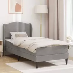 Krevetna konstrukcija Svjetlosiva 90 x 200 cm Baršun