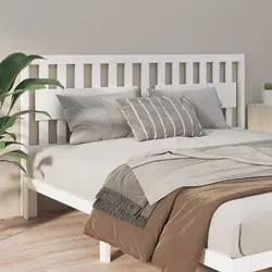 Uzglavlje za krevet bijelo 145,5x4x100 cm od masivne borovine