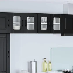Zidni stakleni ormarić PORTO 2 pcs Crna 60 x 31 x 40 cm