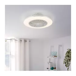 Eglo 35142 - LED prigušiva stropni ventilator LOVISCA 3xLED/12,6W/230V O 55 cm bela+daljinski upravljač