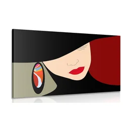 Slika elegantna dama s klobukom - 40x30