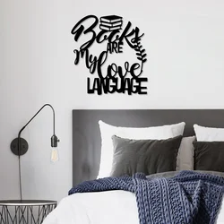 Wallity Zidna dekoracija Books Language, 50 x 52 cm, Crna