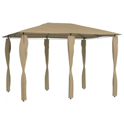 Sjenica s navlakama za stupove 3x4x2,6 m smeđe-siva 160 g/m2
