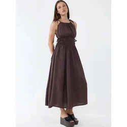 Busem Obleka Maxi temno rjava