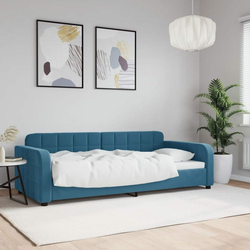 Dnevni krevet plavi 90 x 200 cm baršunasti