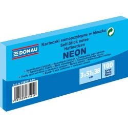 Donau Samolepilna blazinica 51 x 38 mm - neonsko modra 3 x 100 listov