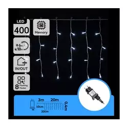 Aigostar - LED spoljni božićni lanac 400xLED/6W/230V/8 funkcija 20x0,4m IP44 hladna bela