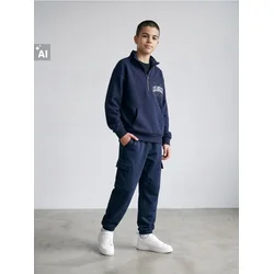 Sinsay - Trenerka half-zip sa natpisom Los Angeles - mornarsko