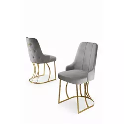 HANAH HOME Set stolica (4 dela) Puva Grey Gold