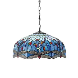 Endon 66148 - Luster na lancu Tiffany DRAGONFLY 3xE27/60W/230V prečnik 50 cm