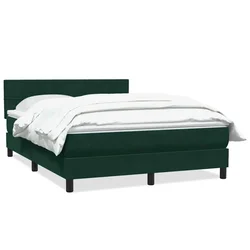 Vidaxl Box spring postelja z vzmetnico temno zelena 160x220 cm žamet
