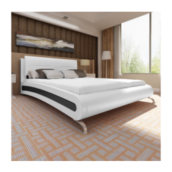 VIDAXL postelja iz umetnega usnja 200x180cm bela