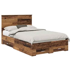 Vidaxl Konstrukcija postelje Star les 120 x 190 cm Konstruiran les