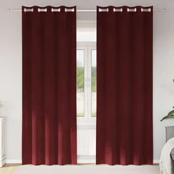Zavjese za zamračivanje 2 pcs Vinska crvena 140 x 260 cm Baršun