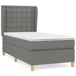 shumee Box spring postelja z vzmetnico temno siva 100x200 cm blago
