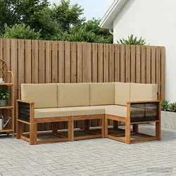 Set vanjskih sofa 4 pcs Prirodna i bež Poliester
