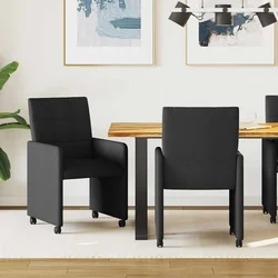 Blagovačke stolice s kotačima 2 pcs Crna 58 x 65 x 94 cm