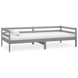 Vidaxl Dnevna postelja siva trdna borovina 90x200 cm