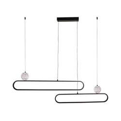 LED luster na sajli FLORENTYNA LED/48W/230V 4000K crna/bela