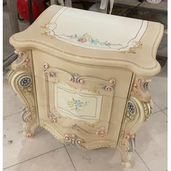 Casa Padrino luxury baroque bedside table beige/cream/multicolored 75 cm