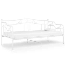 Vidaxl Posteljni okvir bel kovinski 90x200 cm