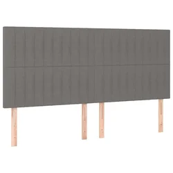 Vidaxl Vzglavje postelje temno sivo 160x5x118/128 cm blago