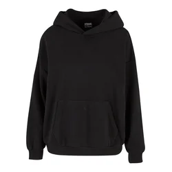 Womens Light Terry Oversized Hoodie - Black