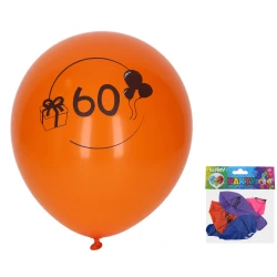 Balon 30 cm - set 5 kom, s številko 60