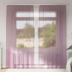 Voile zavjese s petljama 2 kom ljubičaste 140x245 cm