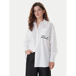 KARL LAGERFELD Srajca B1W11013 Bela Relaxed Fit