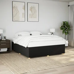 Okvir za krevet bez madraca crni 200x200 cm od tkanine