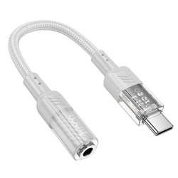 HOCO AUX adapter Type - C na Jack 3.5 mm LS37 15 cm prozirno sivi